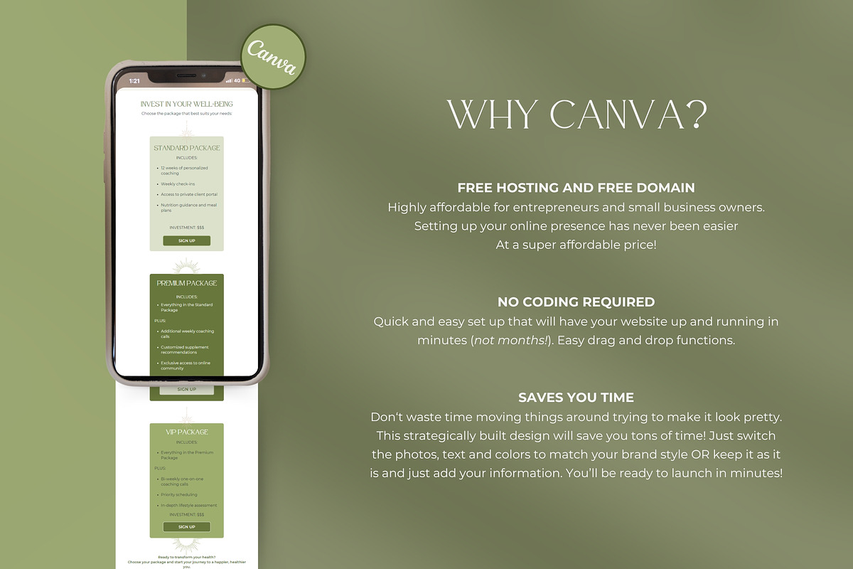 Health Coach Canva Sales Page, a Landing Page Template by Unalome Design Studio (Photo 4 of 5)