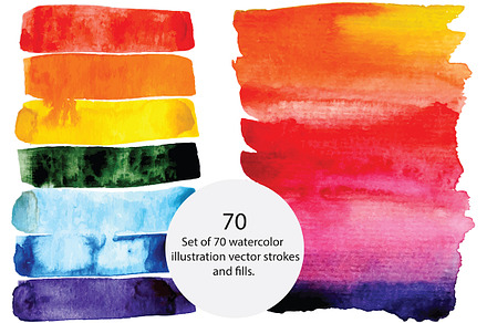 Vector watercolor brush strokes