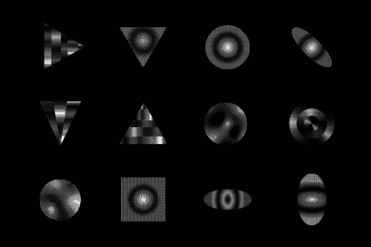200+ halftone bitmap design elements