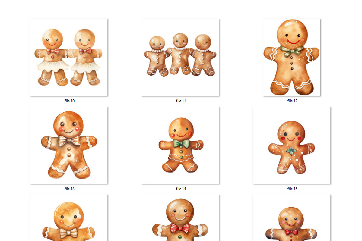 Gingerbread cookies watercolor, an Object Graphic by MyLittleMeow (Photo 3 of 8)