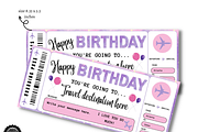 Happy Birthday Gift Boarding Pass, a Card Template by YasdeyDesigns (Thumbnail 2 of 8)
