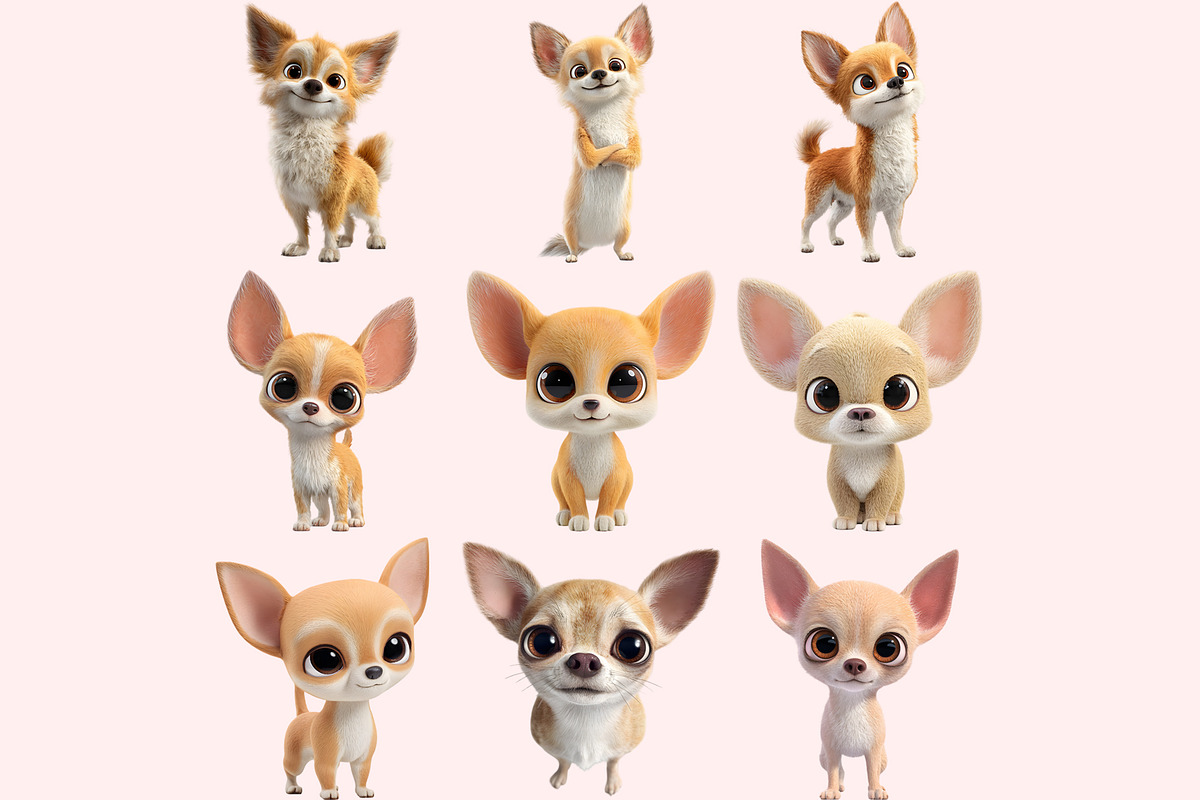 Chihuahua Clipart PNG Bundle, a Graphic by M9 Design (Photo 3 of 11)