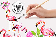 Flamingo Digital Pattern Paper Set, an Illustration by Download Graphic Art (Thumbnail 4 of 9)