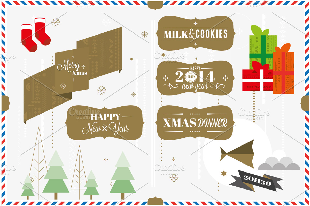 Christmas Postcard Elements, an Illustration by this is awsm (Photo 2 of 2)