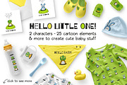 HELLO LITTLE ONE | BABY DESIGN SET, an Animal Illustration by CATMINT (Thumbnail 1 of 11)