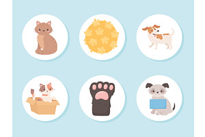 adoption animals icons, an Animal Illustration by studiogstock