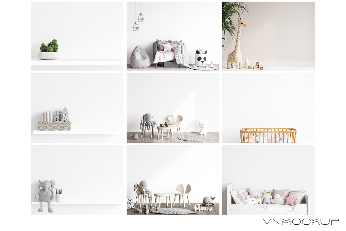 Kids Room Walls Bundle - 34 Mockups, a Print Template by VNmockup (Photo 3 of 8)