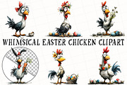 Whimsical Easter Chicken Clipart, an Illustration by OK Design (Thumbnail 2 of 6)