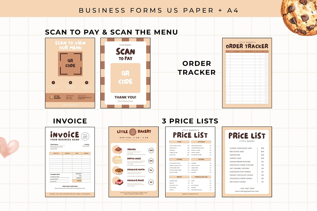 50+ Bakery Business Canva Templates, a Stationery Template by Anna Design Studio (Photo 8 of 14)