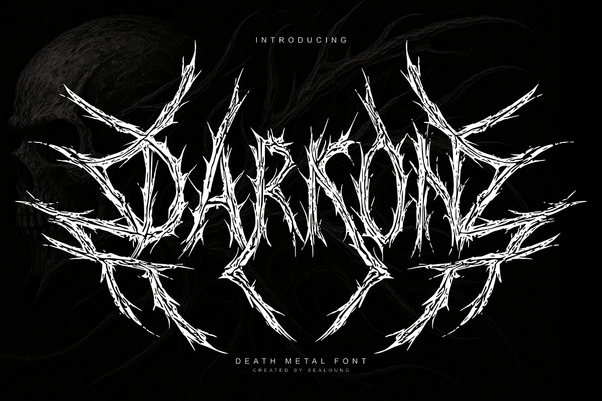 Darkon - Death Metal Font, a Blackletter Font by Sealoung (Photo 1 of 8)