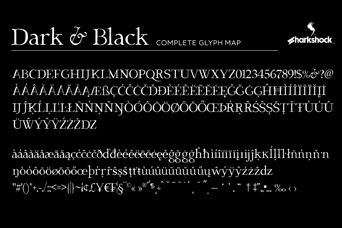 Dark & Black, a Serif Font by Sharkshock (Photo 2 of 2)