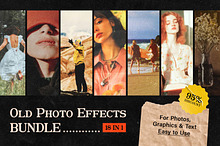 18-in-1 Old Photo Effects Bundle by  in Brushes & More