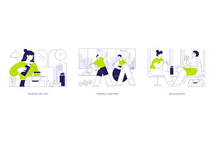 Fitness club isolated cartoon vector, a Person Illustration by Visual Generation
