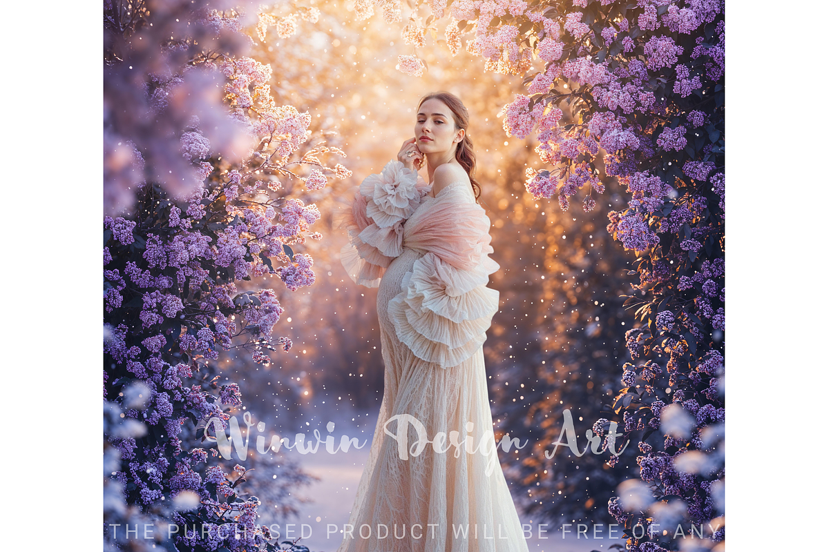 Snowfall Floral Portrait Backdrop, a Background Photo by Winwin Design Art (Photo 3 of 7)