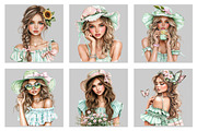 Watercolor Summer Girl Clipart, an Illustration by Black Bird Studio (Thumbnail 4 of 5)