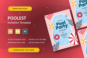 Poolest - Event Invitation, an Invitation Template by StreaksideStd