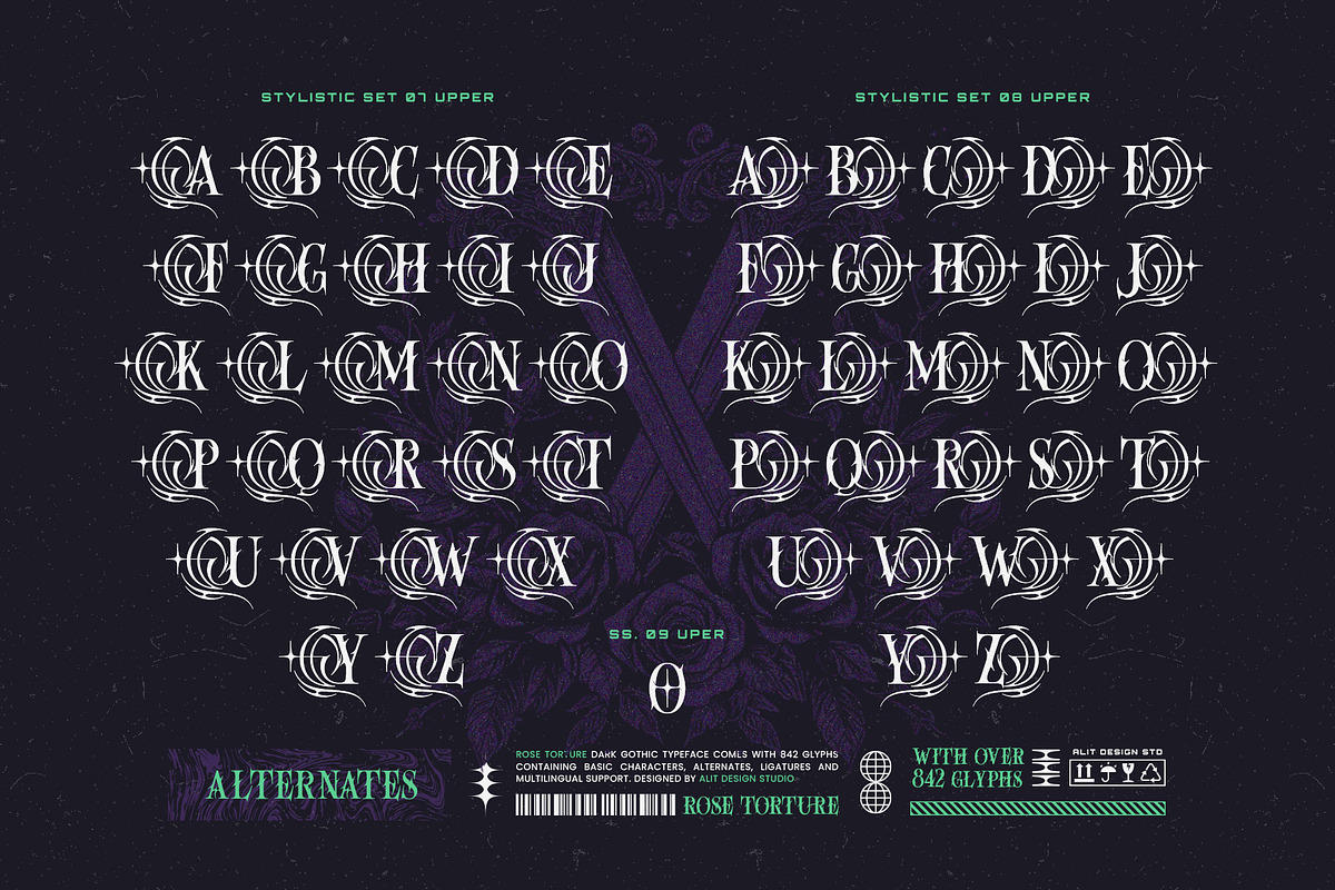 Rose Torture Typeface, a Serif Font by alit design (Photo 9 of 20)