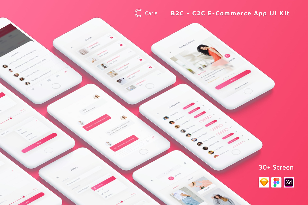 Caria - eCommerce App UI Kit, an UI Kit Template by Betush (Photo 1 of 6)