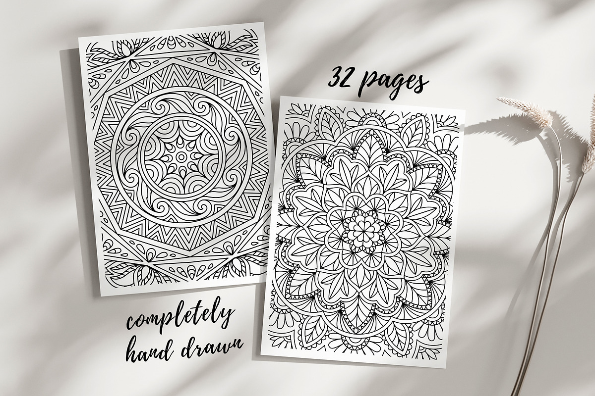 Mandalas Adult Coloring Book, a Brochure Template by Kristina Chistiakova (Photo 2 of 6)