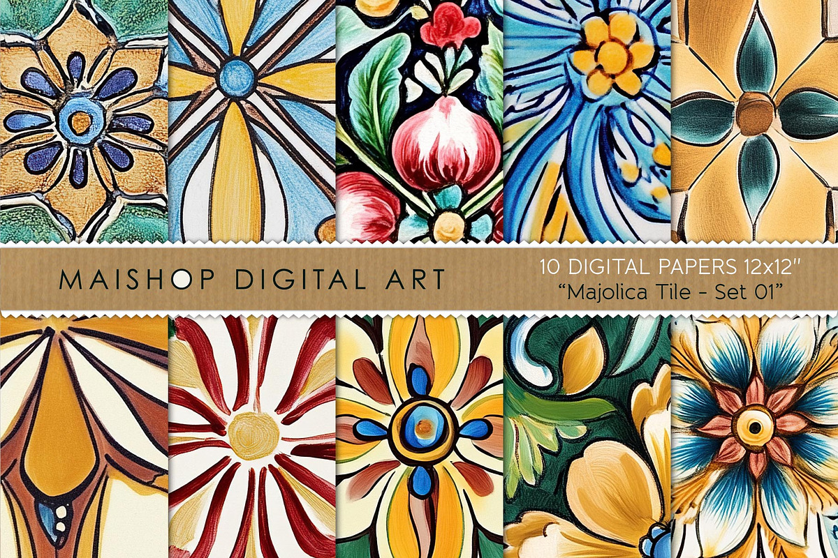 Seamless Majolica Tiles, a Pattern Graphic by Maishop (Photo 1 of 4)