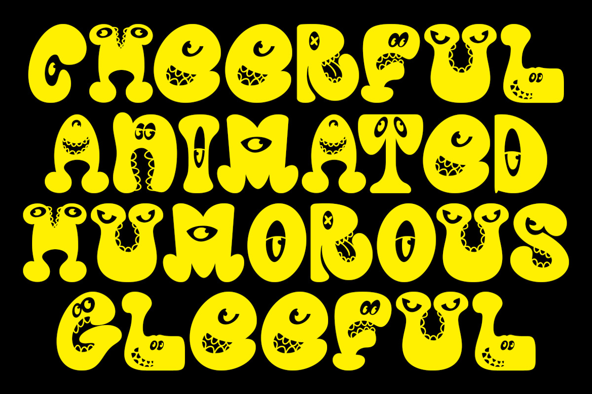 Groovy Visage Character Display Font, a Font by GroovyFontCo (Photo 4 of 7)