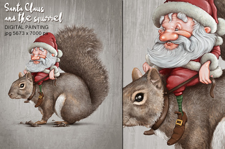 Santa Claus and the squirrel