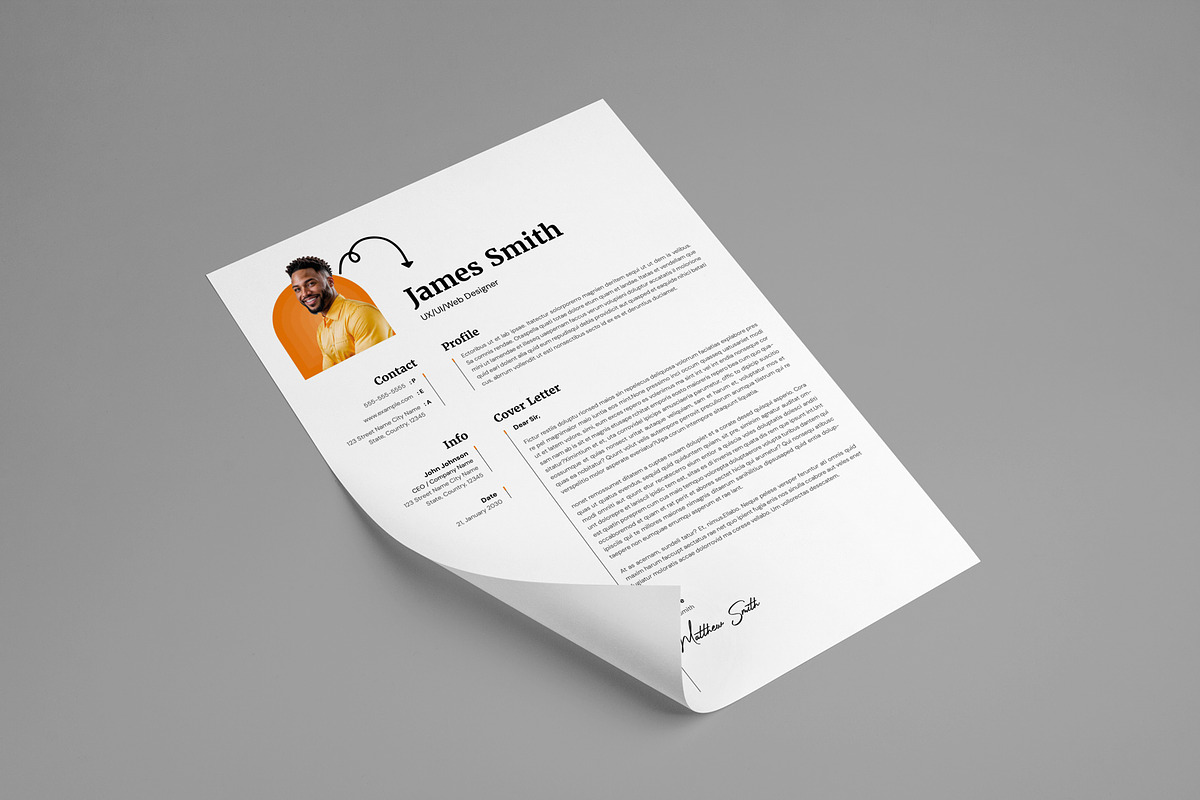 Creative Resume Template Cover Leter, a Resume Template by PixelStudio (Photo 5 of 6)