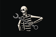 Skeleton Holding a Wrench, an Object Illustration by nomlimo.com (Thumbnail 1 of 3)