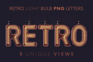 Retro Light Bulbs - 3D Lettering