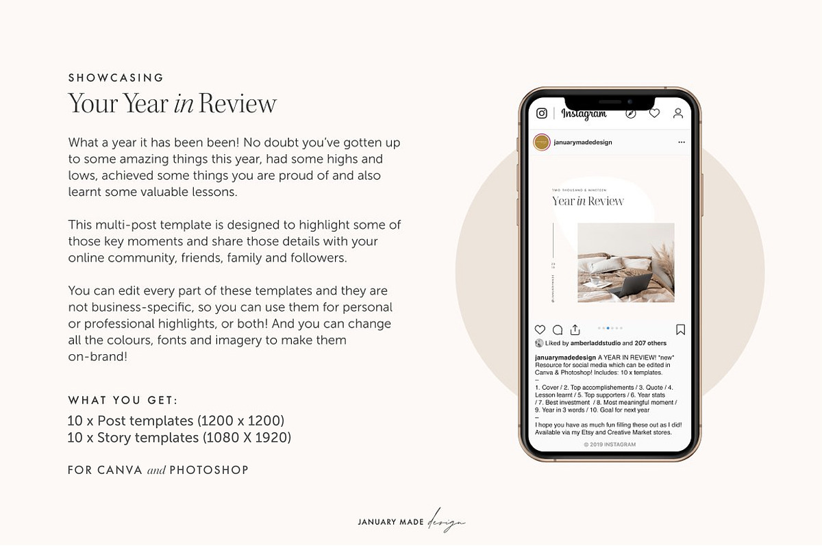 Yearly/Quarterly Review Social Pack, a Social Media Template by January Made Design (Photo 4 of 13)