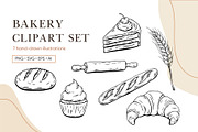 Hand-Drawn Bakery clipart set, a Food Illustration by Bielousova Art (Thumbnail 1 of 3)