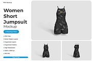 Women Short Jumpsuit, a Shirt Mockup by Pixie Creative (Thumbnail 1 of 4)