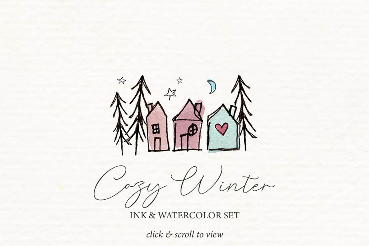 Cozy Winter Ink & Watercolor Set, an Illustration by Chelsea Bromley (Photo 3 of 5)