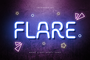 Flare - Neon Light Party Font, a Sans Serif Font by Hamz Studio (Thumbnail 1 of 8)