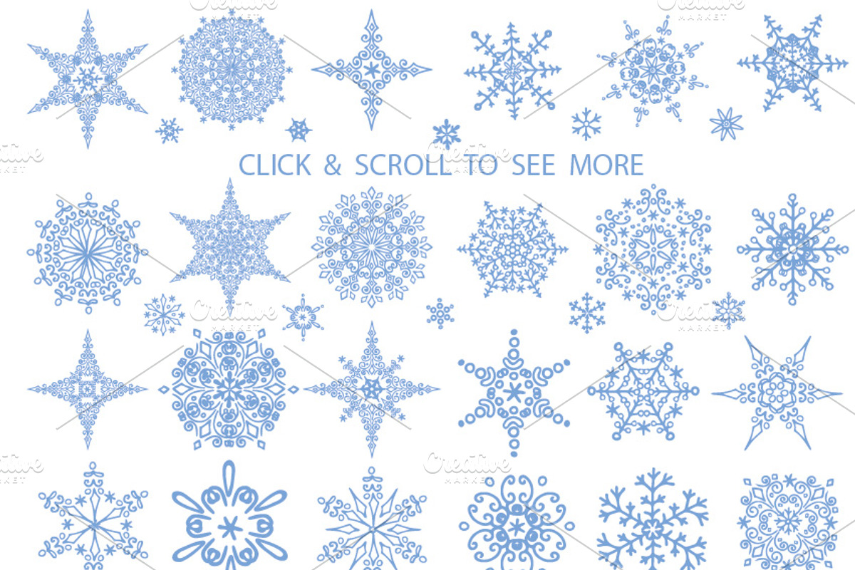 Snowflakes collection.Winter pattern, an Object Graphic by Tatianakost49 (Photo 2 of 5)