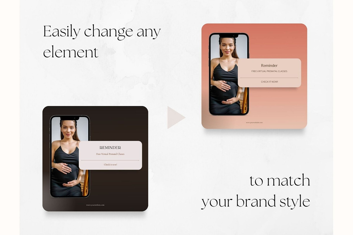 50 Doula Post Templates Dark, a Social Media Template by PatternLab. (Photo 6 of 8)