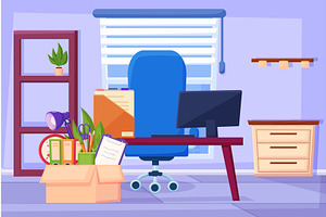 New office. Moving into workspace, an Object Illustration by LadadikArt