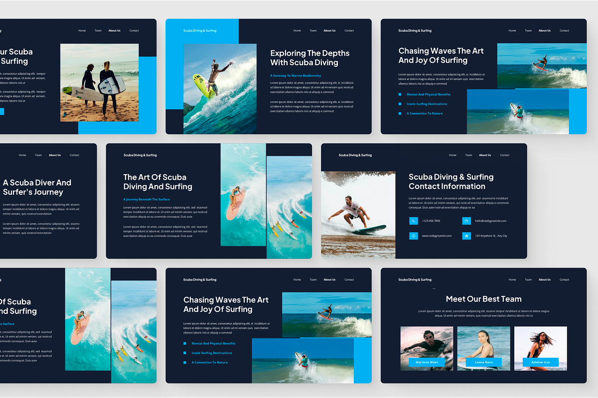 Scuba Diving & Surfing Google Slides, a Presentation Template by SquidPixey (Photo 3 of 6)