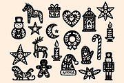 Christmas Folk Linocut Clipart Bundl, an Illustration by ClayStudio (Thumbnail 2 of 6)