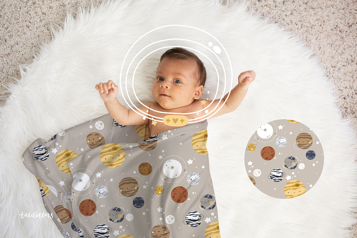 Space time Kids patterns, a Pattern Graphic by tatiletters (Photo 4 of 14)