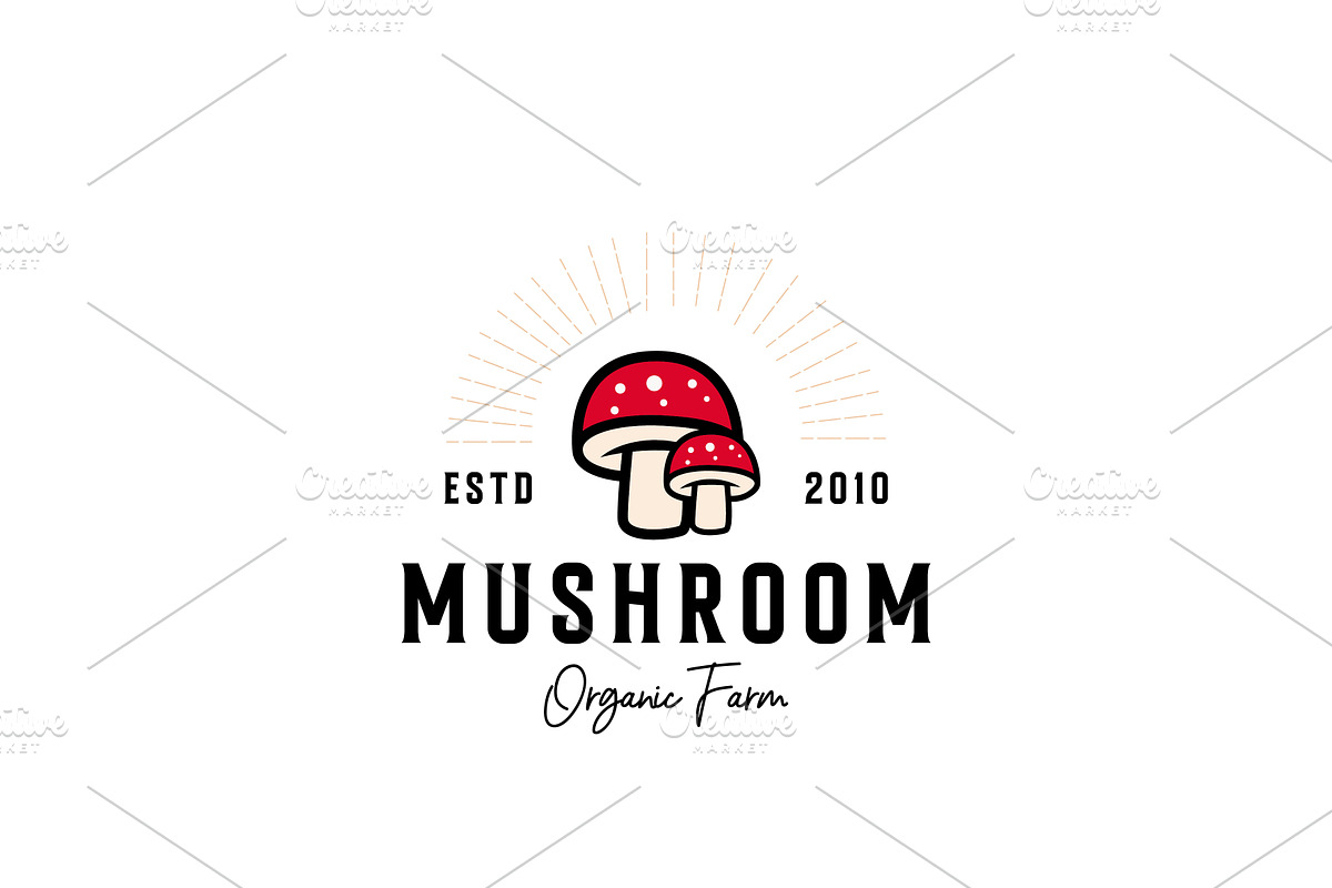 Mushroom Organic Product Logo