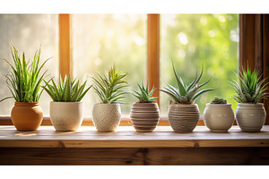 indoor aloe on table ai generated, a Background Photo by pikepicture