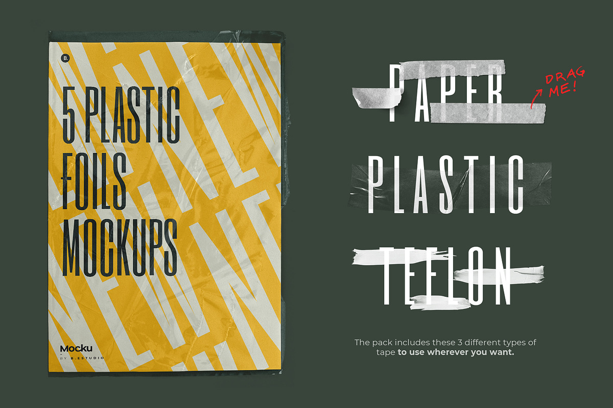 Wrinkled Papers and Plastics Mockups, a Poster Template by Mocku (Photo 9 of 13)