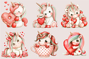 Whimsical Valentine Unicorn Clipart, an Animal Illustration by SVGArt (Thumbnail 4 of 5)