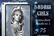 Badass Girls 2 | Procreate tattoo, a Brush Add-On by ProcreateInk (Thumbnail 1 of 3)