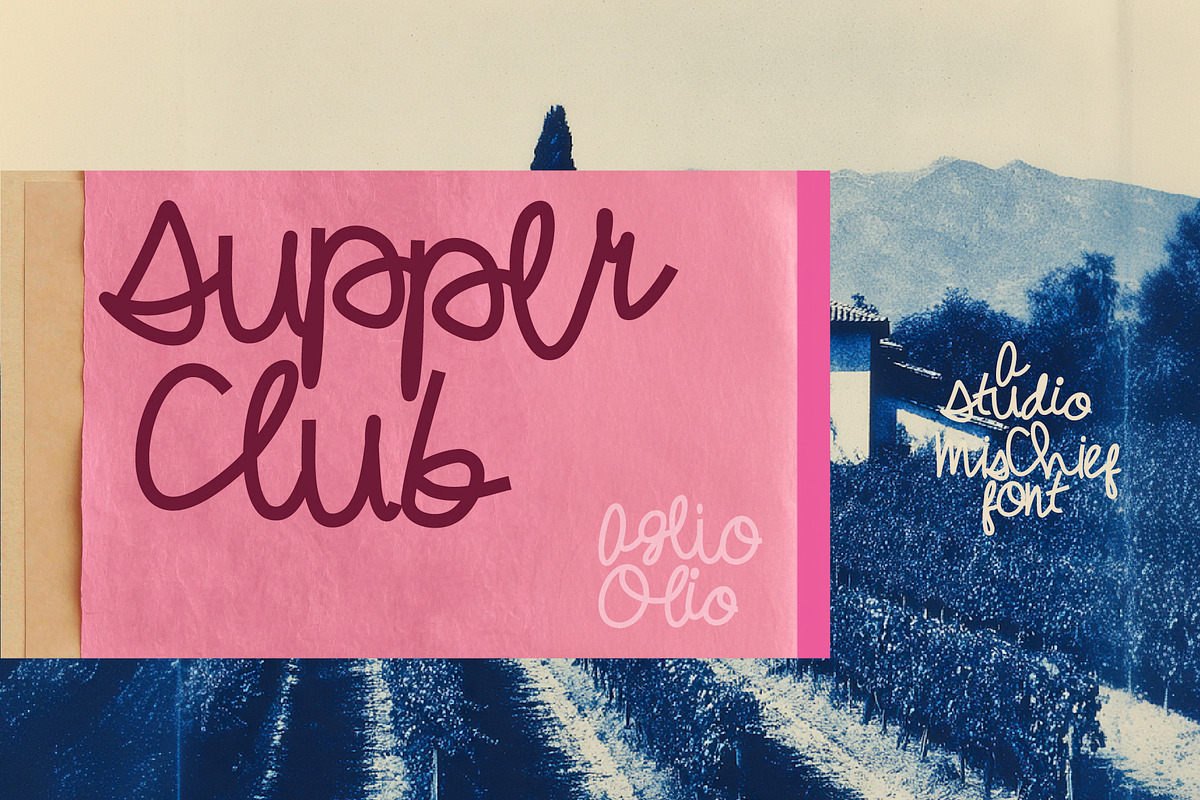 Aglio Olio Handwritten Display, a Handwritten Font by Studio Mischief (Photo 3 of 12)