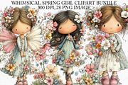 Whimsical Spring Girl Clipart Bundle, an Illustration by Canvas Craft (Thumbnail 1 of 7)