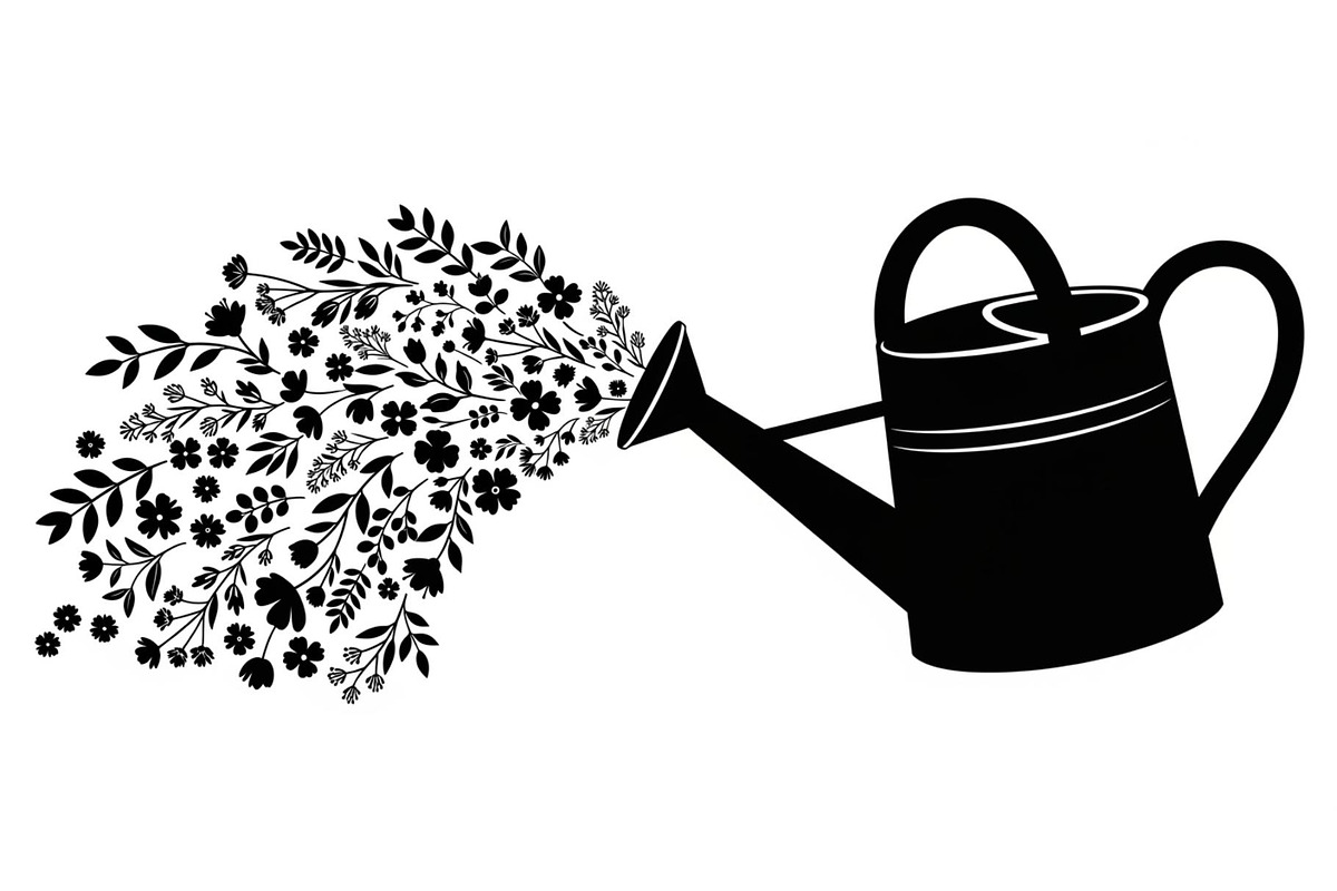 Floral Watering Can Design Bundle, an Illustration by Gaye Art (Photo 10 of 31)