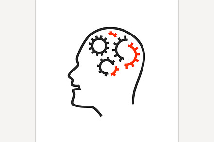 Vector mental disorders icon, pictog