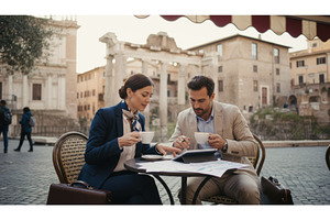 Business meeting over coffee, a Holiday Photo by Igor Tichonow
